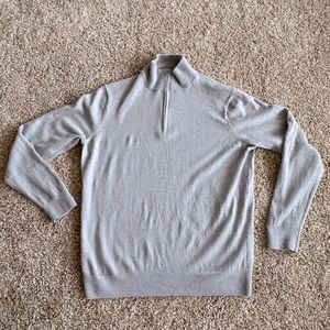 Black Brown Merino Wool Quarter Zip